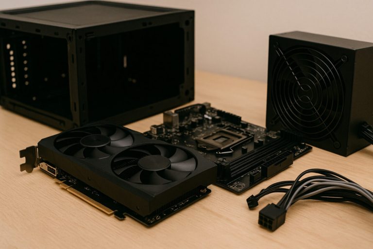 IT professional securely handling PC parts for resale:recycling in a facility setting.