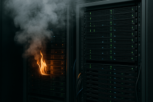 server in fire fromd ata center risk