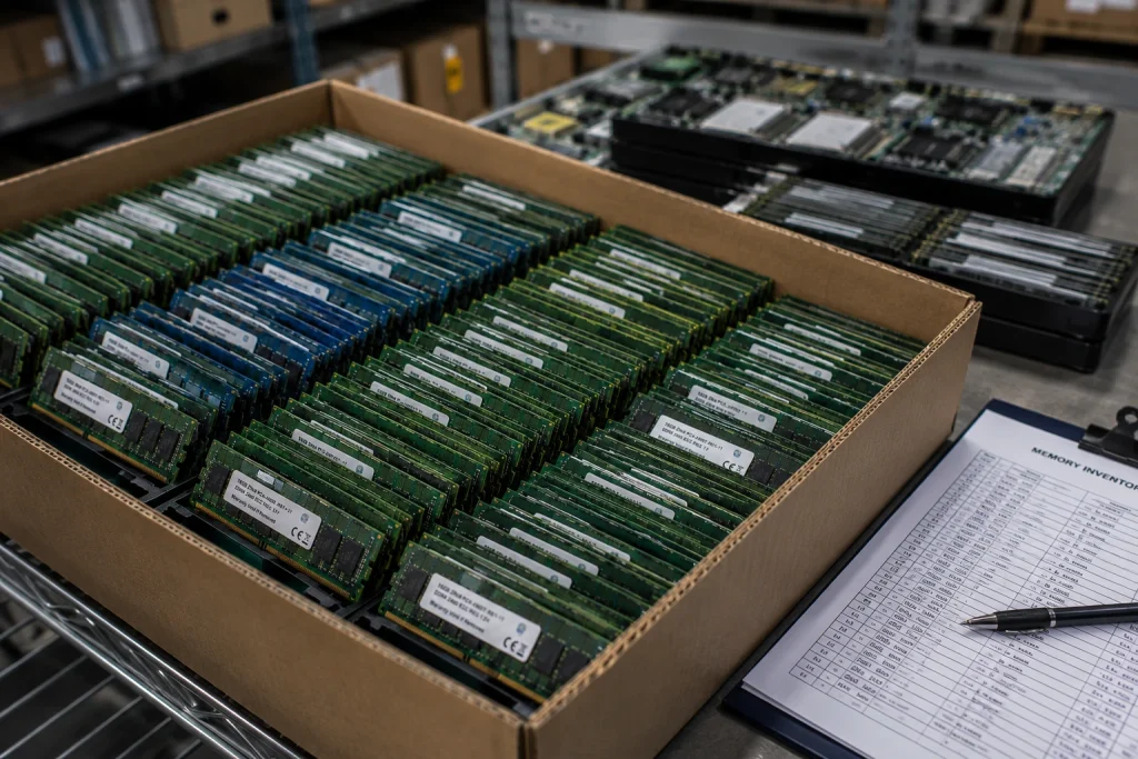 Inventory of RAM modules in warehouse