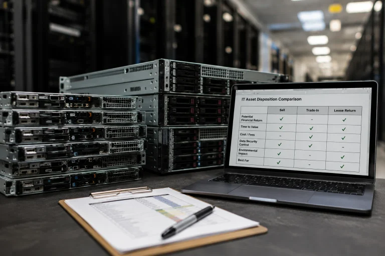 Server room with IT comparison tools