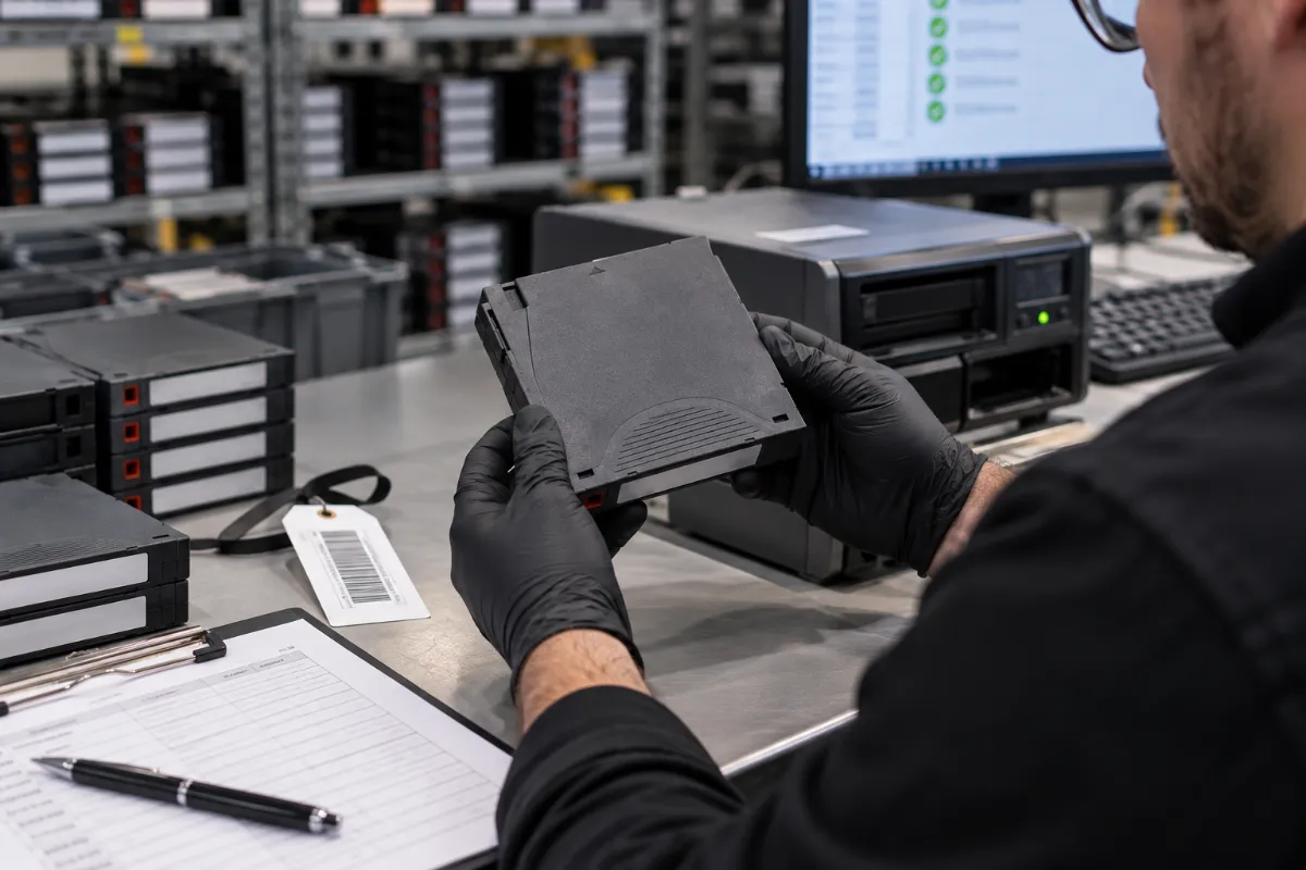 Gloved Media Cartridge Inspection