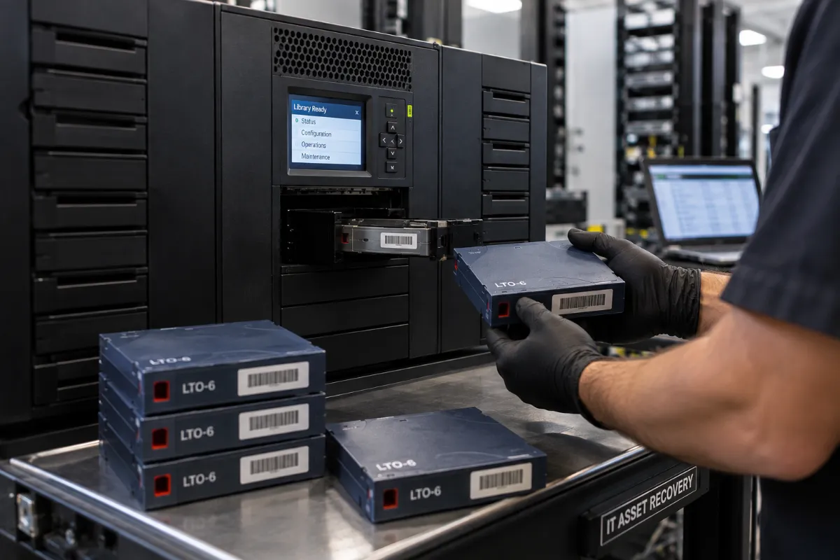 Technician Handling LTO-6 Tape Cartridge
